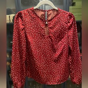 XS - Red polka dot blouse